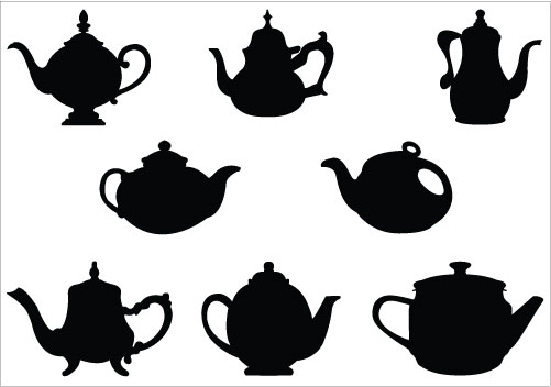 Teapot Silhouette Vector Illustrations Teacup vector ...