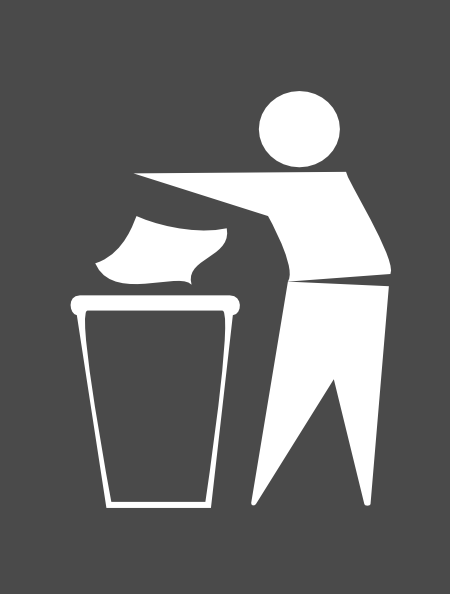 Trash Bin Sign clip art Free Vector / 4Vector