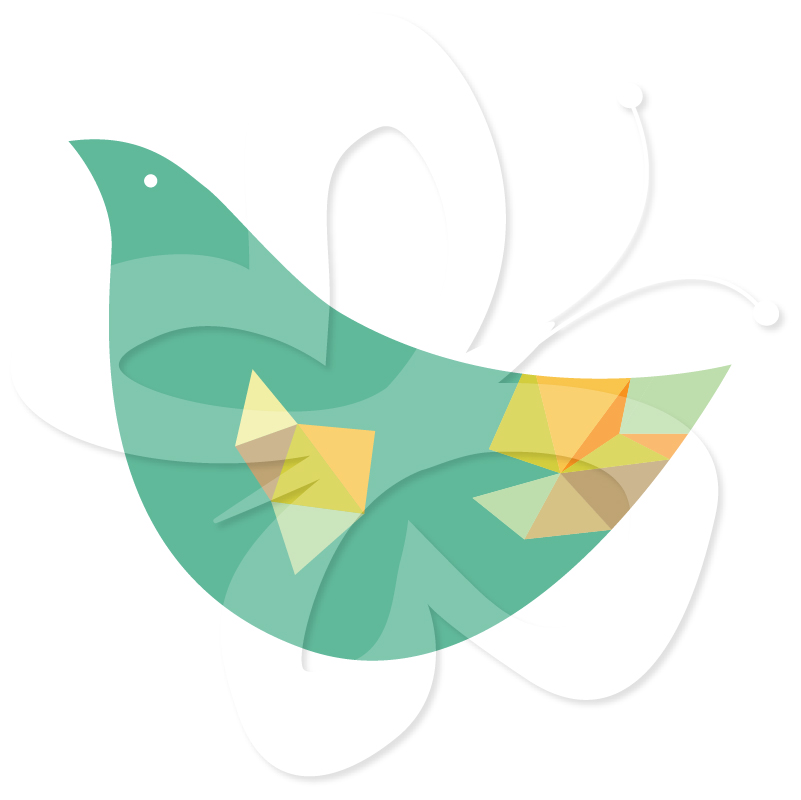 Geometric Birds and Nest - Creative Clipart Collection