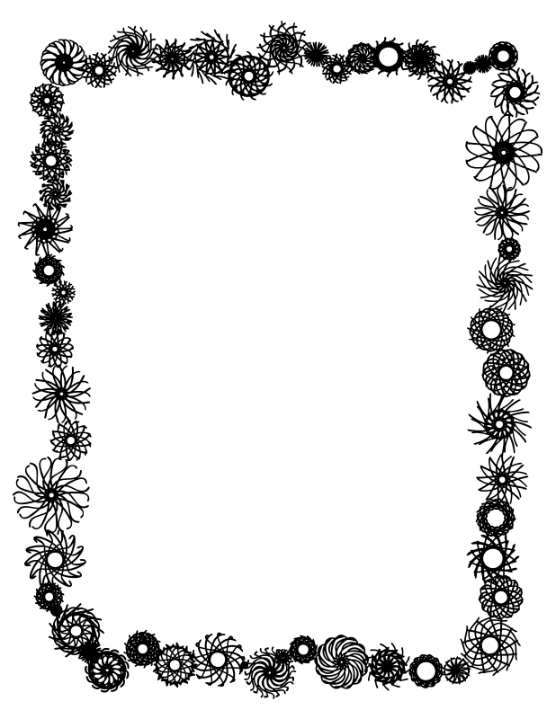 Clipart Flower Black And White Border | Clipart Panda - Free ...